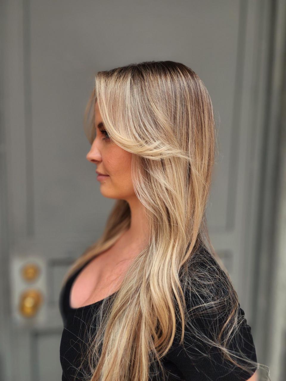 Dimensional blonde highlights and balayage created at Williamsburg Salon