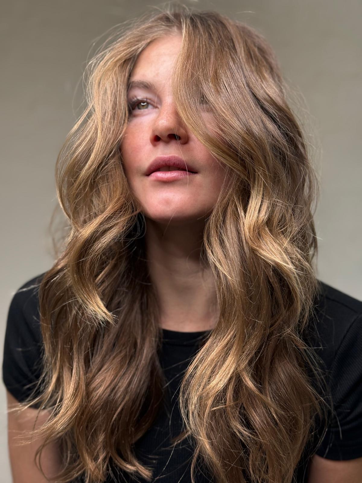 Beach waves on bright blonde hair, Williamsburg Salon