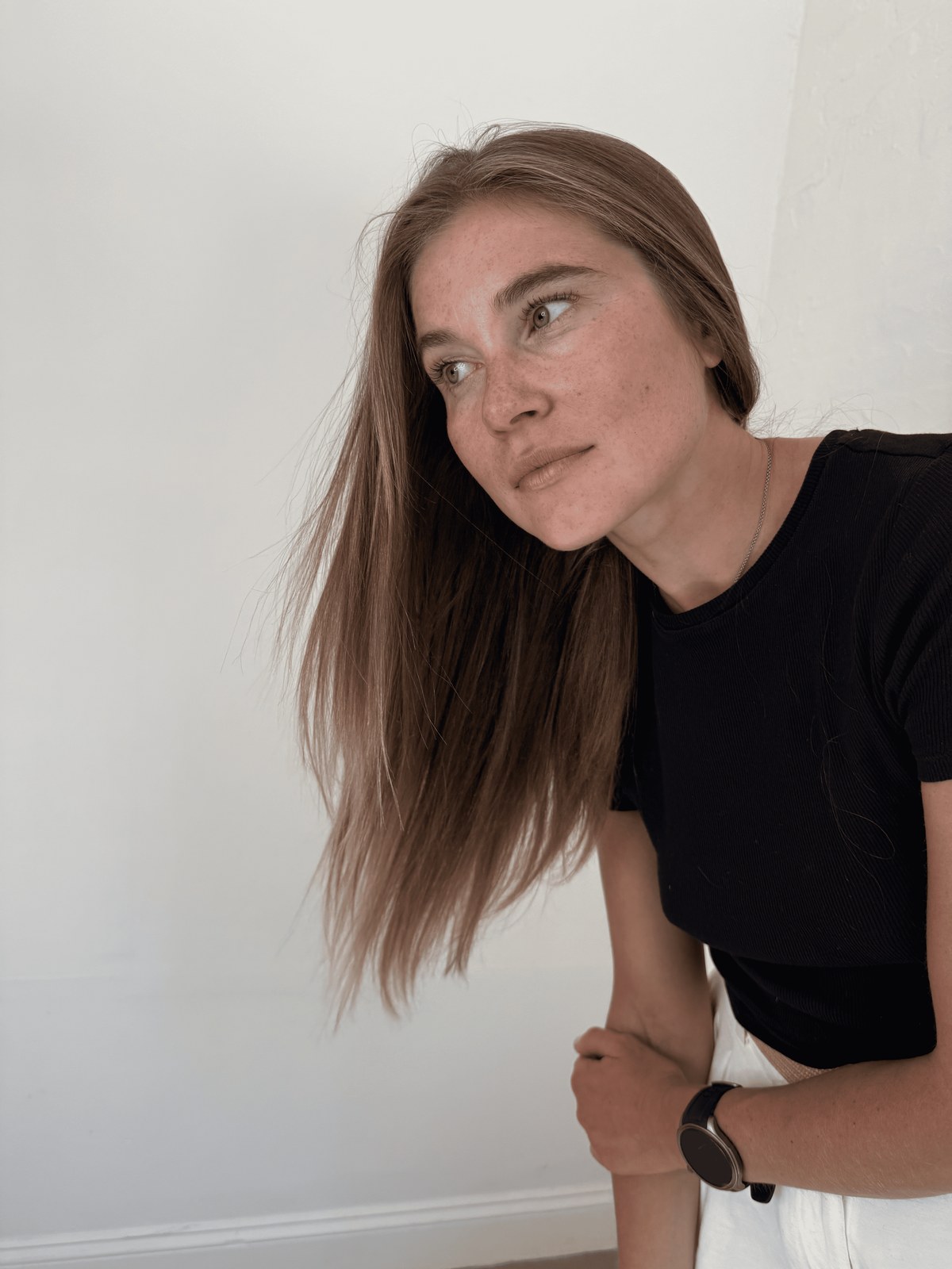 Long straight bronde balayage with soft face-framing, Williamsburg Salon