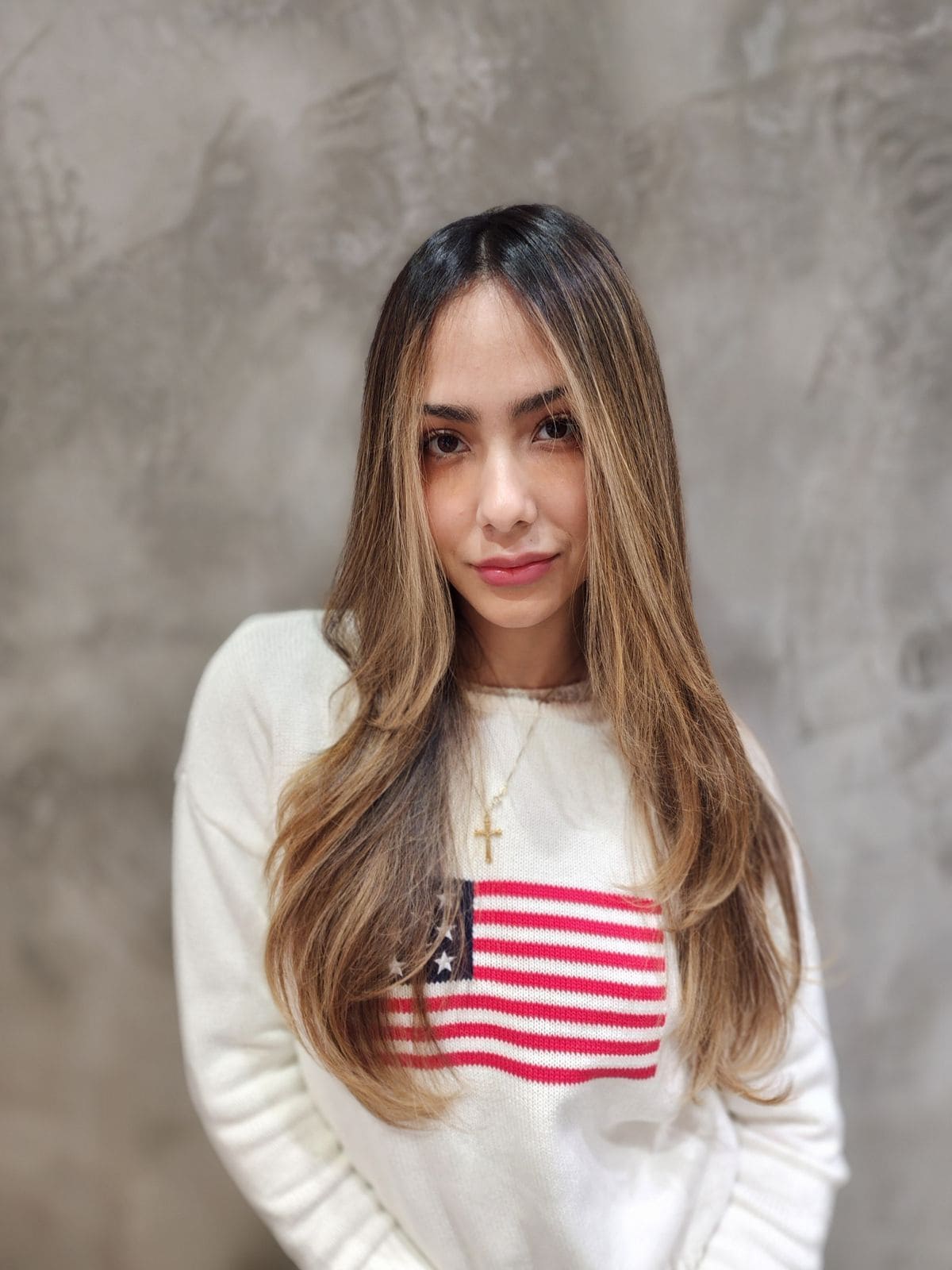 Long bronde hair with face-framing brightness, Williamsburg Salon