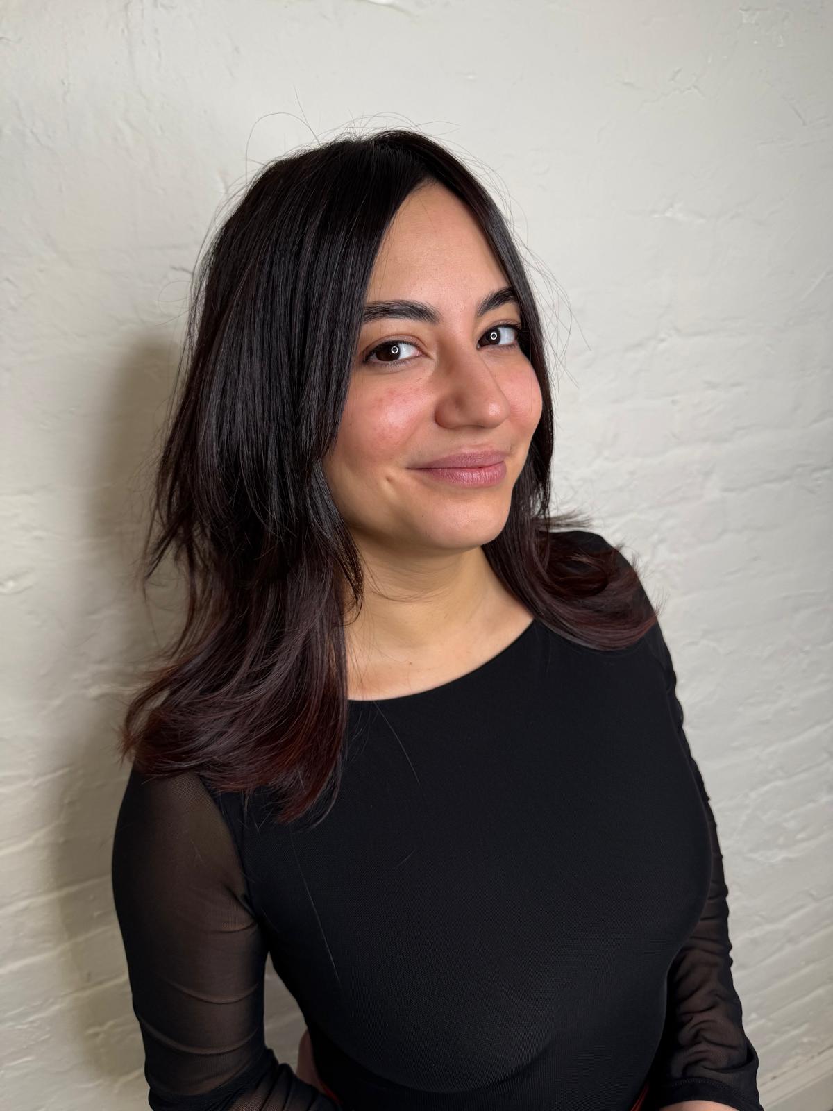 Silky mid-length cut with blunt edges, Williamsburg Salon
