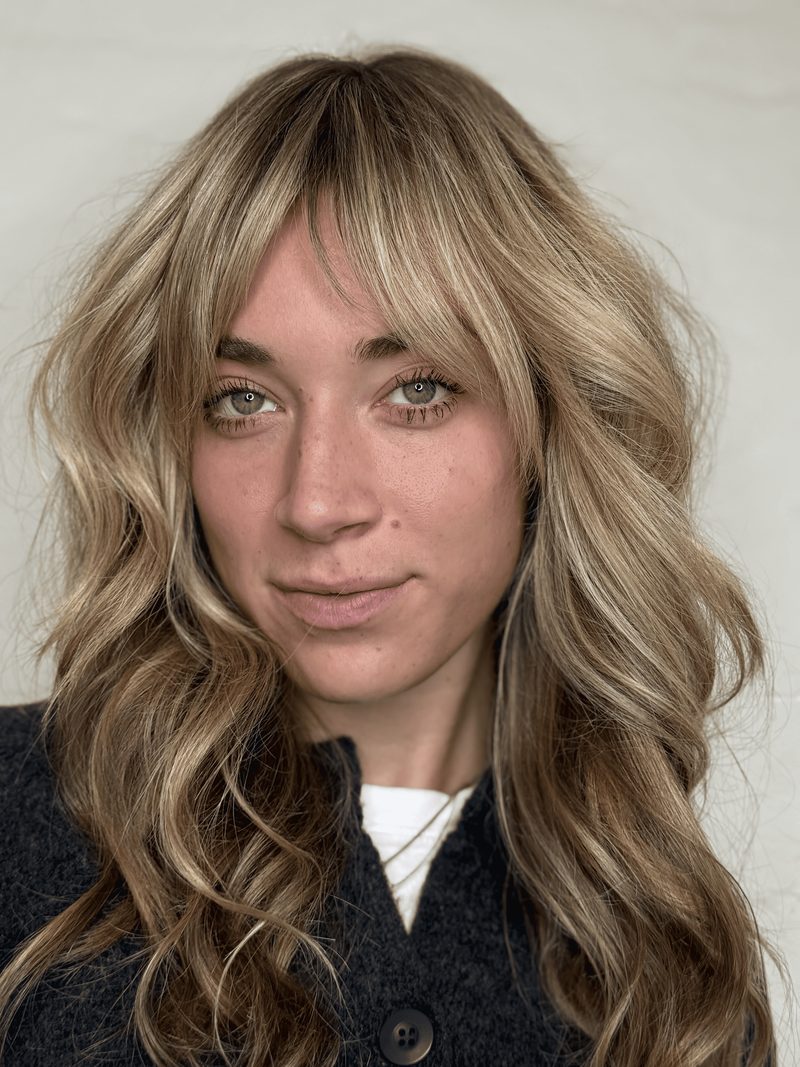 Half-head highlights blended into a soft balayage at Williamsburg Salon